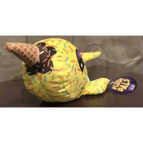 BMI Plush Pals Yellow Narwhal Ice Cream Cone Sprinkles Stuffed Animal Toy Tags - Picture 2 of 10